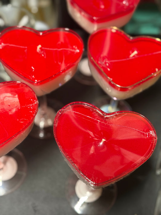 Heart Shaped Glass Candle.